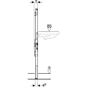 Geberit Duofix element voor wastafel 130cm voor wandkraan opbouw met inbouwsifon 111.477.00.1