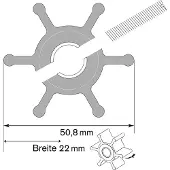 Johnson Pump Impeller 189-091026b1 Zwart