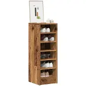 vidaXL Schoenenkast 32x35x92 cm bewerkt hout oud houtkleurig