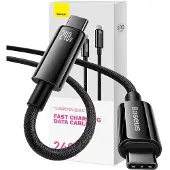 Baseus USB - C - USB C kabel 480Mb/s 240W 1m Wolfraam Goud CAWJ040101 - zwart