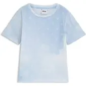 BOSS Kinder-T-shirt met Double B-monogrammen en wolkenprint