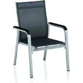 Kettler Basic+ Premium stapelbare tuinstoel gedemonteerd aluminium/outdoorstof 2 stuks