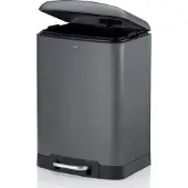 kela Afvalemmer, RVS, Antraciet, 12 L - | Davino