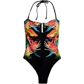 Desigual Badpak lichtblauw / geel / zwart