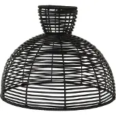 Star Trading Runde Lampenkap Zwart 295 Mm - Lampenkappen Synthetisch Rotan Black - 092-19