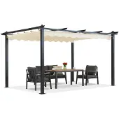 Garden Point Barbados terraspergola 3x3 m antraciet beige