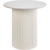Beliani LEONA - Bijzettafel - Lichtbeige - Gesinterde steen