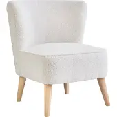 Beliani ALVEN - Fauteuil - Gebroken wit - Bouclé