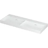 Ink Wastafel urban porselein dubbel zonder kraangat 120 cmx45 cmx8 cm glans wit 0201101