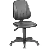 BIMOS Werkstoel 9653, kunstleer, wielen, zwart