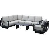 AVH-Collectie Avellino hoek loungeset 6 delig antraciet aluminium soft grey