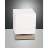 FABAS LUCE LED-tafellamp Brenta, dimbaar, wit / opaal, Woon-/ Eetkamer, Glas, Modern, LED tafellamp