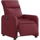 vidaXL Fauteuil verstelbaar elektrisch stof wijnrood