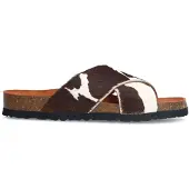Manfield Slippers met cow print | Maat 40