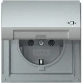 Gira TX44 IP44 Aluminium Stopcontact Met Scharnierende Afdekking - 445465
