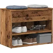 vidaXL Schoenenbank 60x30x45 cm bewerkt hout oud houtkleurig
