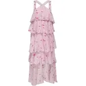 ONLY Jurk 'Cinderella' groen / pink / eosine / wit