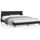 vidaXL Bedframe met LED zonder matras "Hanko" fluweel zwart 180x200 cm