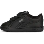 Puma Smash 3.0 leren V sneakers, Zwart/Grijs, Maat 20