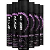 Syoss Fullness - Haarspray - Styling, Verzorging en Herstel - Directe Transformatie - Volle en Volumineuze Look - Dun en Fijn Haar - Voordeelverpakking - 6x300 ml