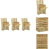 vidaXL Compostbak - Compostbakken - Composteerbak - Composteerbakken - Tuincompostbakken 3 st 80x50x100 cm geïmpregneerd grenenhout