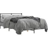 vidaXL Bedframe, grijs Sonoma, 120x200 cm, van houtvezel en metaal