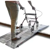 Datona - Lange, aluminium oprijplaat drempelhulp opvouwbaar - 240 cm rijgoot rijplaat