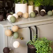 Cotton Ball Lights - LED lichtslinger voor binnen - Handgemaakt en Fairtrade - 20 lampjes - Wanderlust