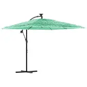 vidaXL Parasol met stalen paal 246x246x230 cm groen
