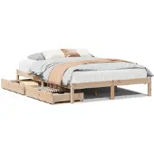vidaXL Bedframe zonder matras massief grenenhout 140x190 cm