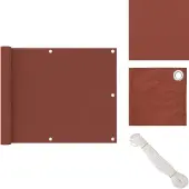 vidaXL Balkonscherm - Balkonschermen - Scherm - Schermen - Balkonscherm 75x700 cm oxford stof terracotta