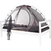 Deryan Bedtent Klamboe - 200x90cm - Hoogste kwaliteit Muggennet Muskietennet 1mm gaas - aluminium frame - Zwart