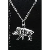 MOOYE ® - Collectie Zilveren Zwijn groot ketting hanger