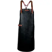 Xapron - New York Schort met Schouderbanden XL Leer - Leer - Zwart -