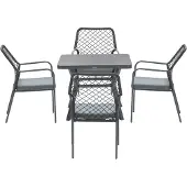 Garden Impressions Ross tuinset 5-delig zwart - Mina tuintafel 90x90 cm