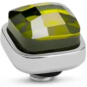Melano Twisted Box Steentje Olive Zilver