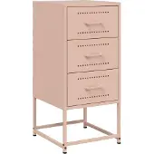 vidaXL Nachtkastje 36x39x78 cm staal roze