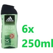 Adidas douchegel - 3in1 - Active Start - 6 x 250ml - Voordeelverpakking