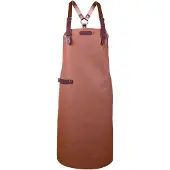 Xapron - Bovine Schort met Schouderbanden XL Leer - Leer - Bruin -