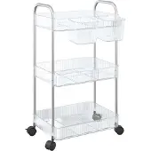 vidaXL Opbergwagen, 3 etages, transparant, 37x28x68 cm, acryl