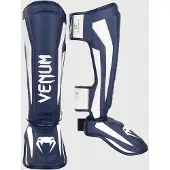 Venum Elite Kickboks Scheenbeschermers Navy Blauw Wit - L