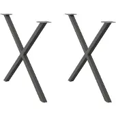 vidaXL Eettafelpoten 2 st X-vormig 90x(72-73) cm staal antraciet