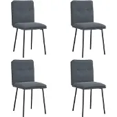 vidaXL Eetkamerstoelen 4 st fluweel donkergrijs