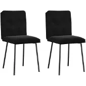 vidaXL Eetkamerstoelen 2 st fluweel zwart