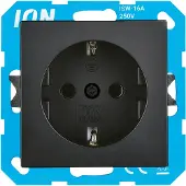 iON V1/j1 inbouw contactdoos zwart 1-voudig randaarde
