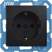 iON E1 inbouw contactdoos zwart 1-voudig randaarde