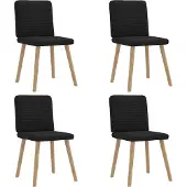 vidaXL Eetkamerstoelen 4 st stof zwart