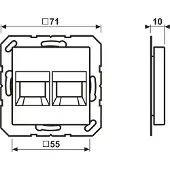 JUNG AS500 Dubbele RJ45 Afdekking Wit - A1569-2BRWW