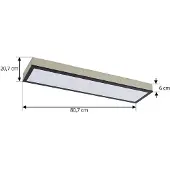 LINDBY LED-plafondlamp Laviona, dimbaar, zwart, Woon-/ Eetkamer, metaal, Modern, LED plafondlamp