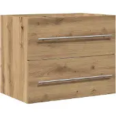 vidaXL Wastafelkast 60x38,5x48 cm spaanplaat ambachtelijk eikenkleurig
